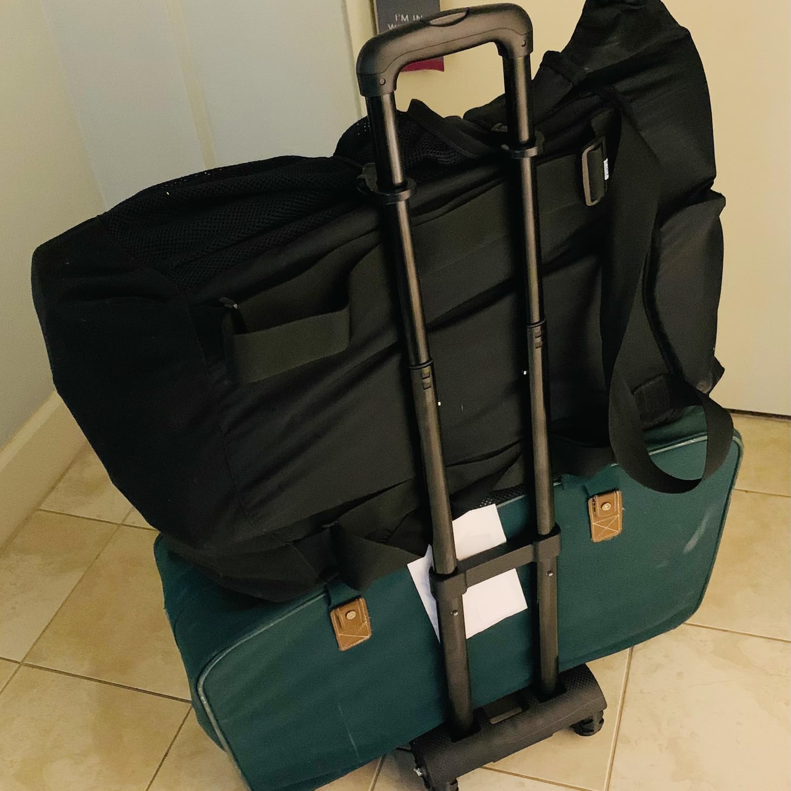 JEUIHAU Składany wózek ręczny, nośność 24,9 kg, 2 koła, wytrzymały, solidny wózek użytkowy, wózek bagażowy ze sznurkiem bungee i torbą, przenośny składany do bagażu, zakupów, przenoszenia