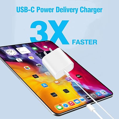 Miniatura 3 de Cargador rápido USB C para Apple iPad Pro 13/12.9/11 en 2025-2018, iPad 11th (A16), iPad Air 5th/Mini 7th, iPhone 17/16/15 Series, cargador USB C,