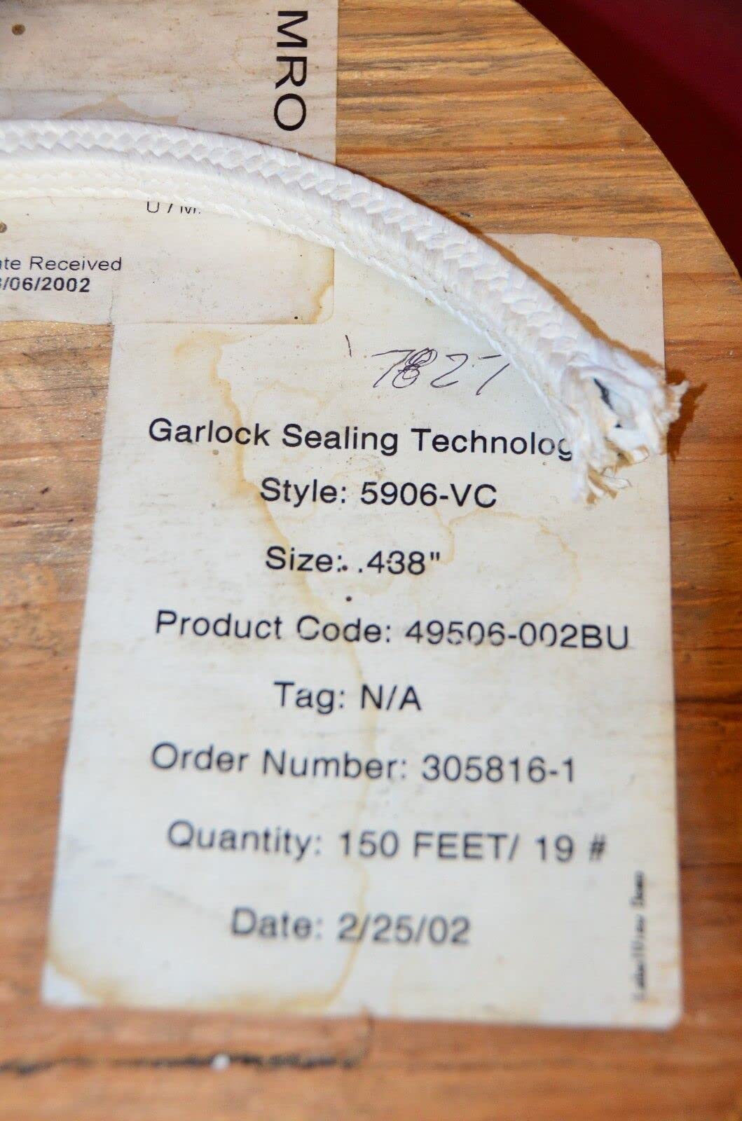 Garlock Style 5906-VC PTFE VITON FDA Compression Packing 7/16