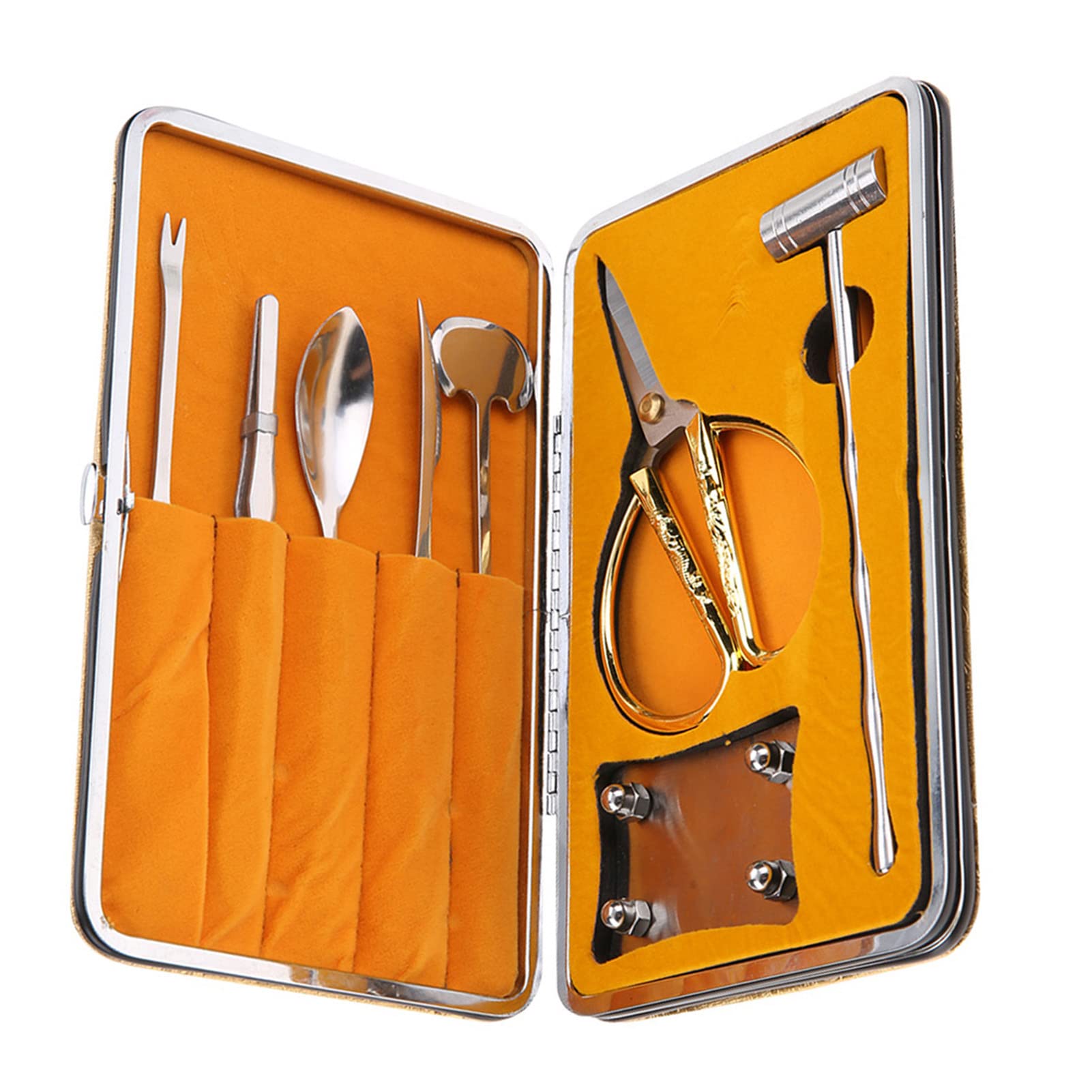 8PCS Lobster Crab Cracker Tools Stainless Steel Seafood Claw Set Cutting Hammer Spoon Scissors Axe Fork Tweezers with Gift Box