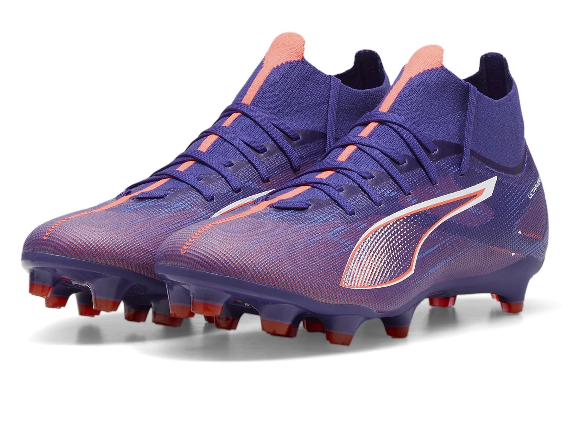 PUMA Women's Ultra Match Firm, Artificial Ground Soccer Cleats, Lapis Lazuli-White-Sunset Glow, 8, 8