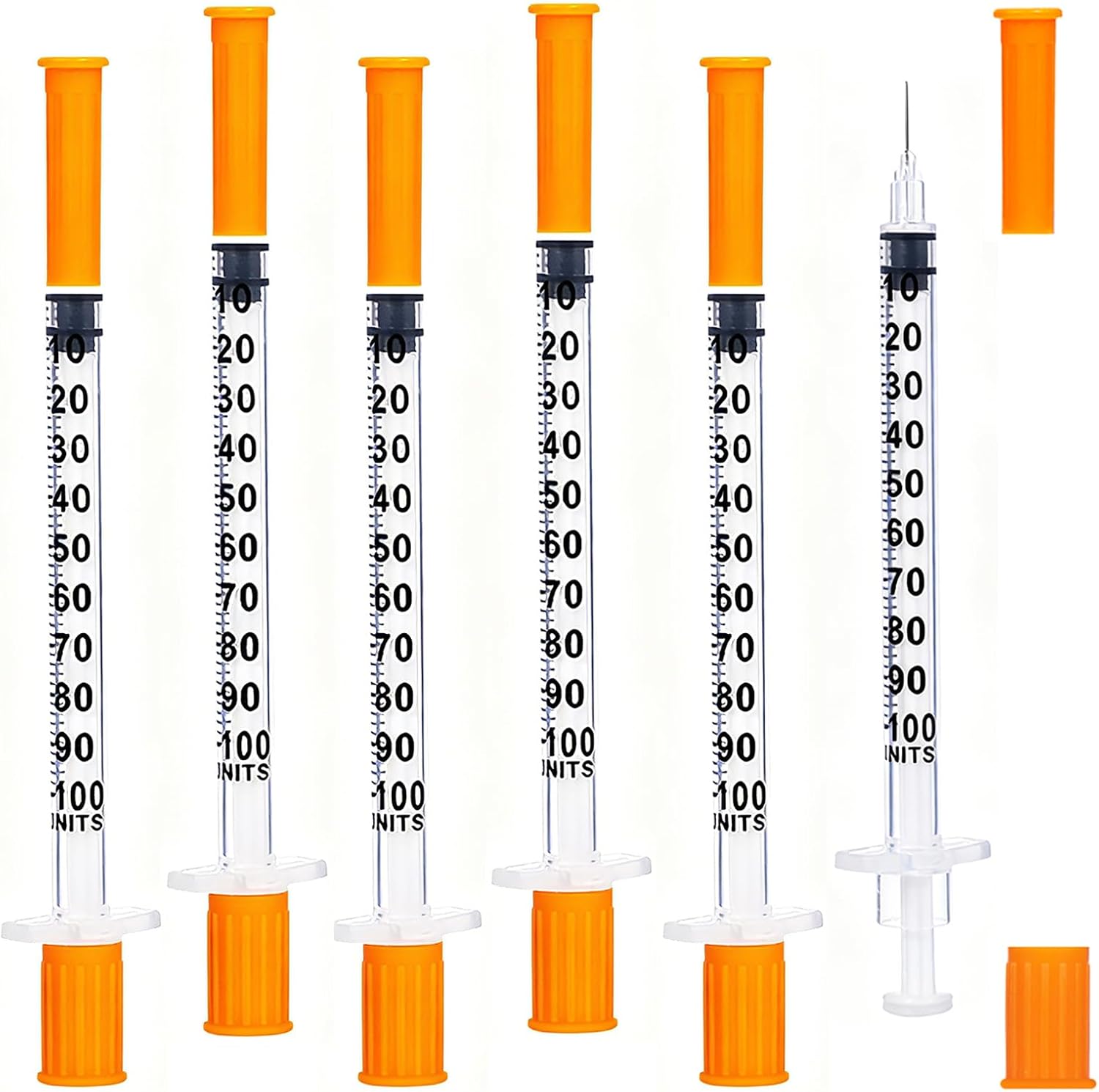 U-100 Syringe 1ml/cc 31G 5/16" (8mm) Needles, Individually Wrapped, 50 Pack