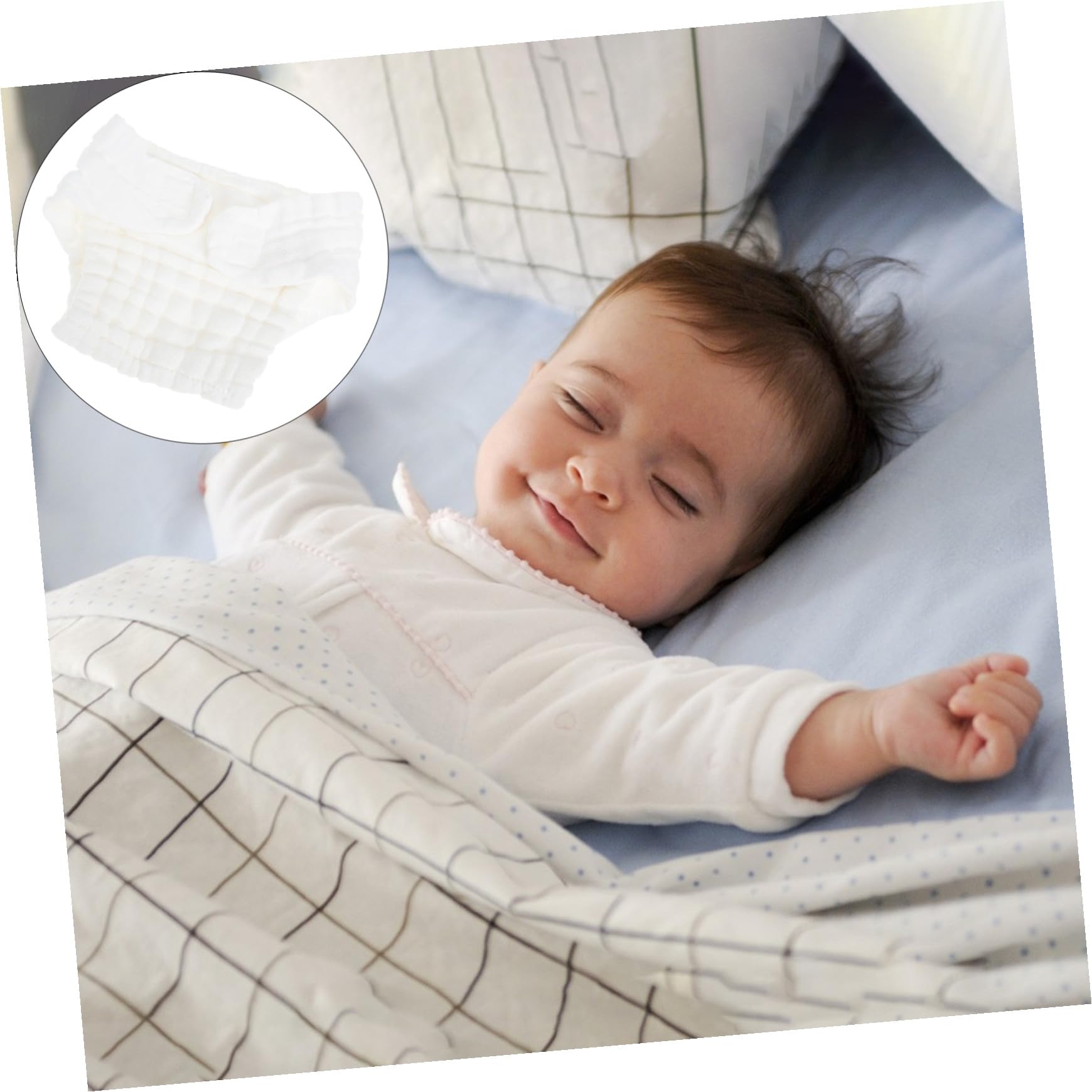 Beavorty Couches Lavables en Coton pour Bébé -né, 5 Pièces, Réutilisables et Respirantes, Nuit, Gardent Bébé Sec Confortablement