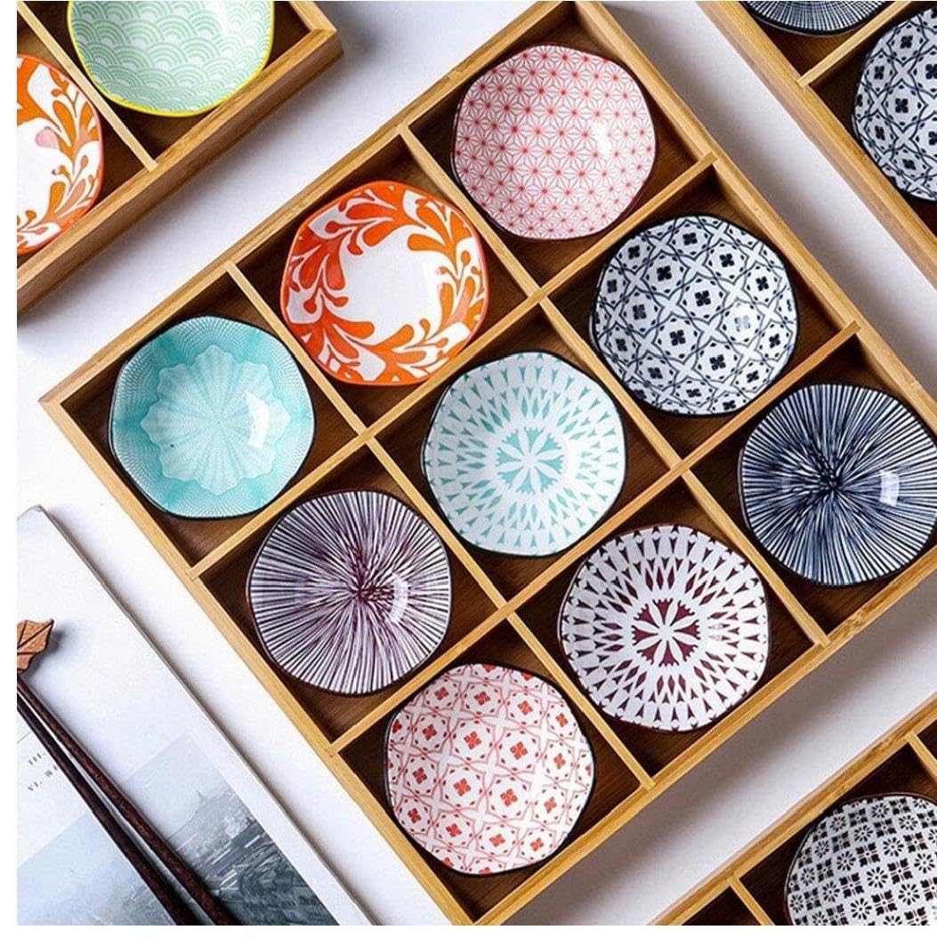 Amazon｜Gediio 仕切り皿 9分割 木製 竹 トレイ 野菜 盛り合わせ