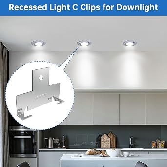 24 Pack Metal Recessed Downlight C Clips