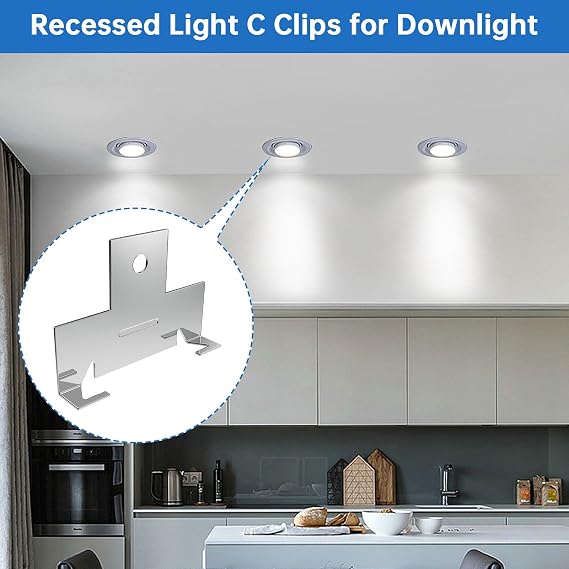 24 Pack Metal Recessed Downlight C Clips