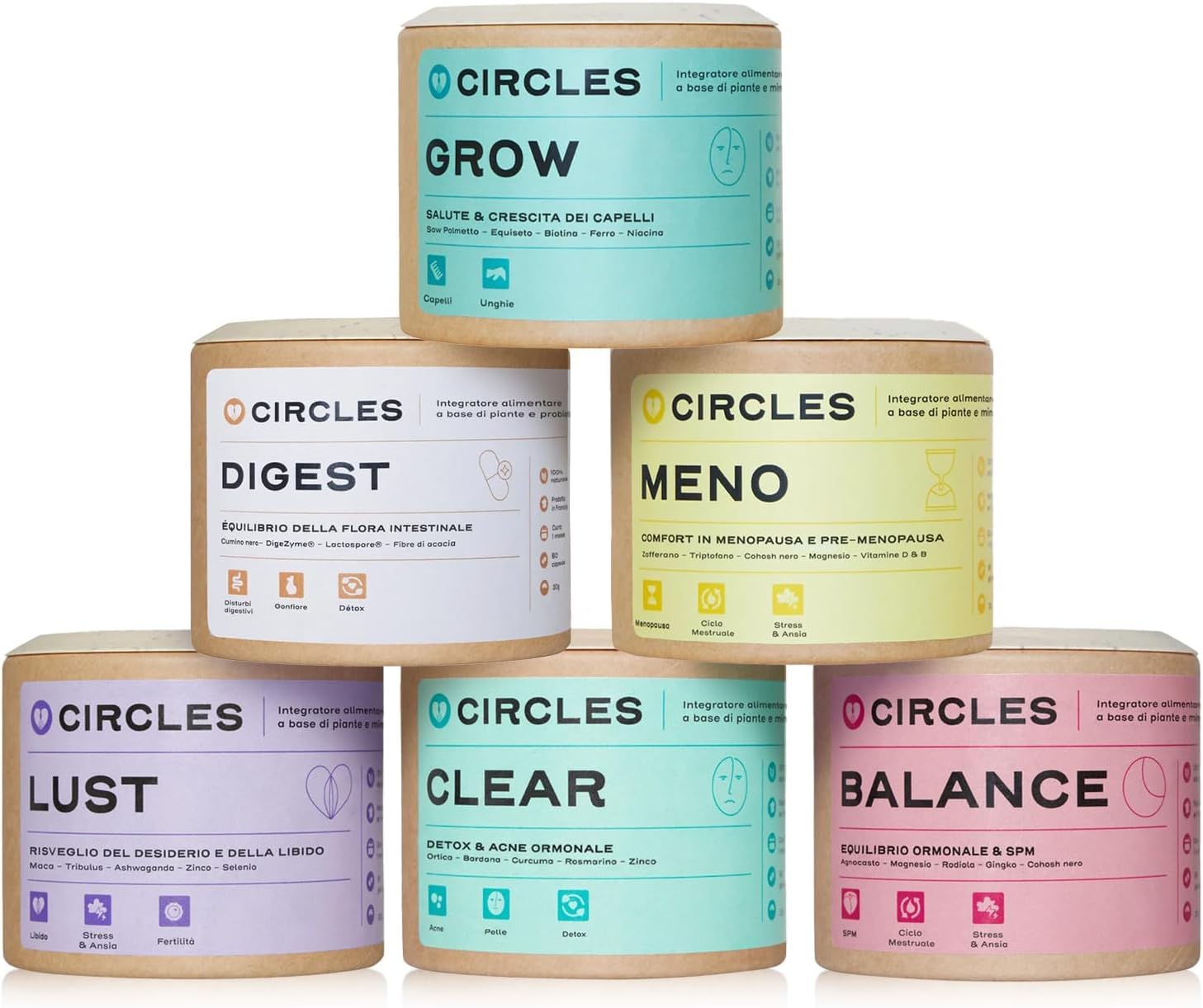 Circles DIGEST Probiotique Femme Bacillus Coagulans Lactospore Enzymes Digestives DigeZyme Flore Intestinale 60 Gélules Vegan