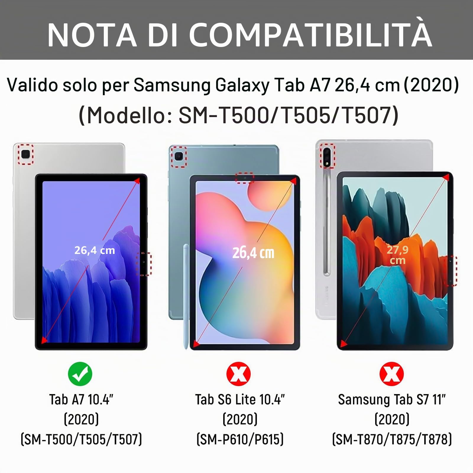 Lielax Custodia per tastiera per Samsung Galaxy Tab A7 10.4 pollici 2022/2020 (layout QWERTZ), tastiera tedesca magnetica rimovibile con supporto per penna (SM-T500/T505/T507), nero