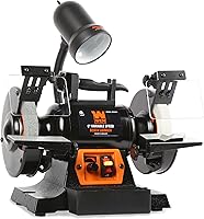 WEN BG625V 6-Inch Variable Speed Bench Grinder, 2.5-Amp Motor, Flexible Work Light, 2000-3400 RPM - Black