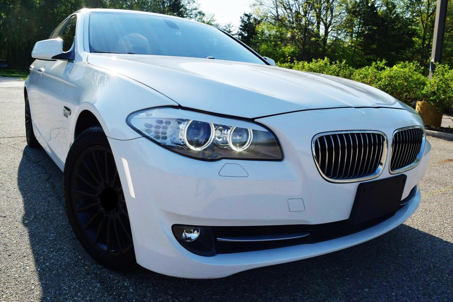 iJDMTOY Crystal Clear Lens Front Bumper Side Markers Compatible With 2011-16 BMW F10/F11 5 Series 525i 528i 530i 535i 545i 550i M5, Replace OEM Amber Reflector Assy