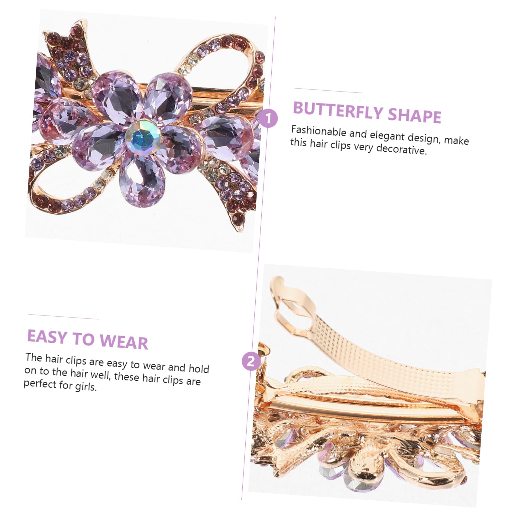 FRCOLOR 5 Piezas pinza de pelo de diamantes de imitación mini accesorios para el cabello de boda pasadores de pelo para mujeres de pelo grueso accesorios para peinar el cabello Metal
