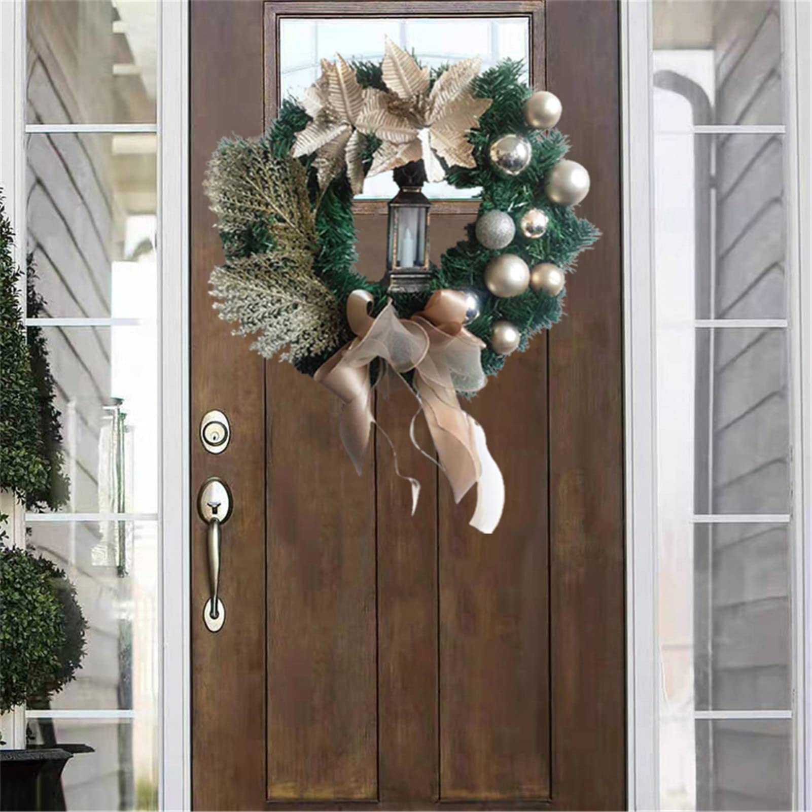 Ghirlande Natale per Porta per Decorazione Front Door, Artificiale Ghirlande Natalizie per Decorazioni per la Casa Ghirlanda per Natale Decorazioni,F,38CM