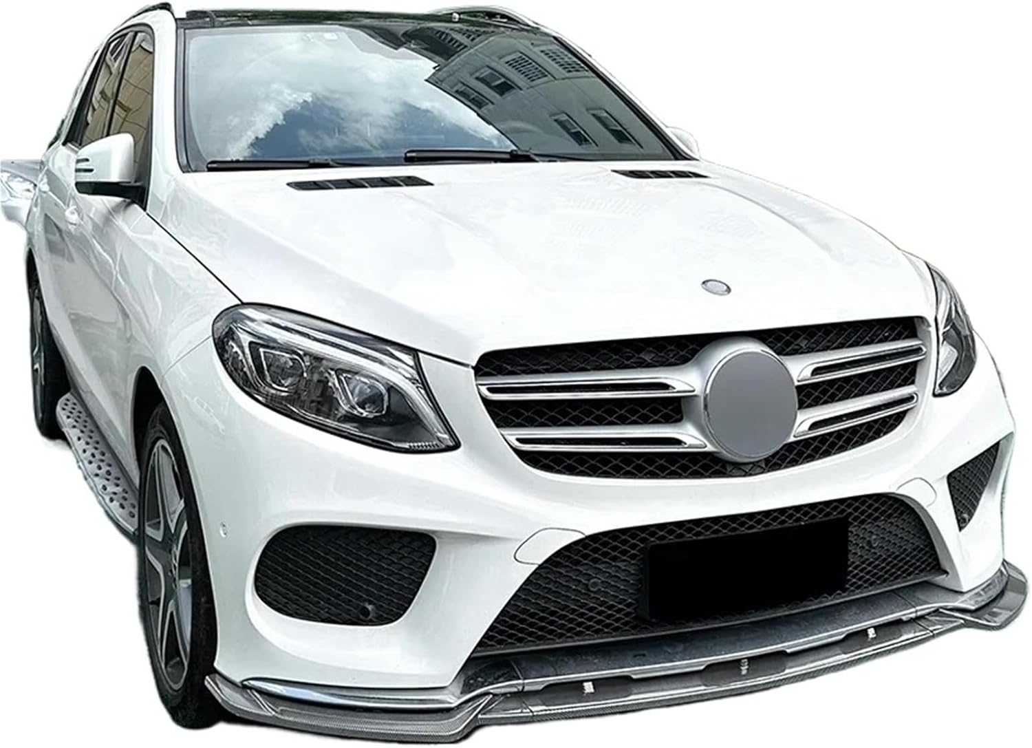 Compatible for Mercedes for Benz W166 GLE Coupe C292 AMG 3PCS 2015-2018 Front Bumper Lip Canard Spoiler Splitter Body Kit Modification Exterior(Carbon Look)