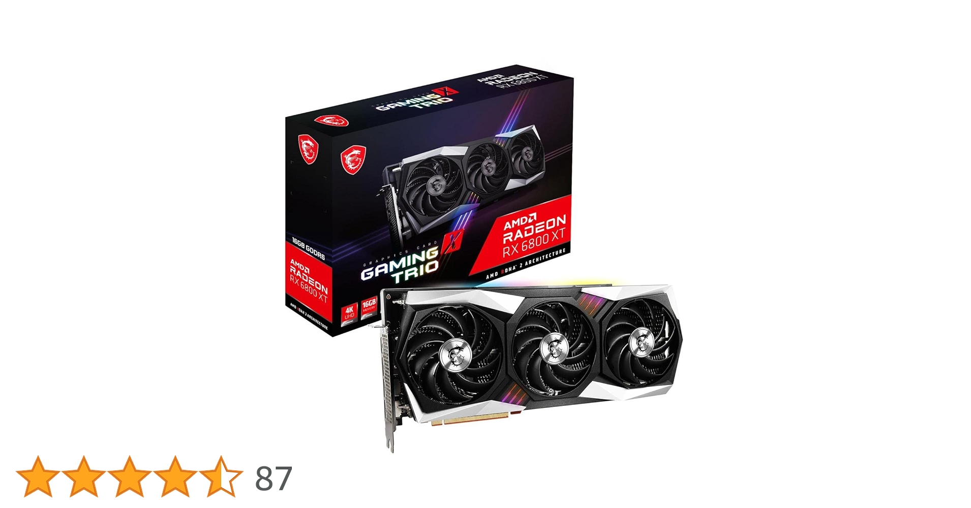 PCパーツ ASUS - MSI Radeon RX6800XT GAMING X TRIO Radeon RX 6800 XT GAMING X TRIO 16G