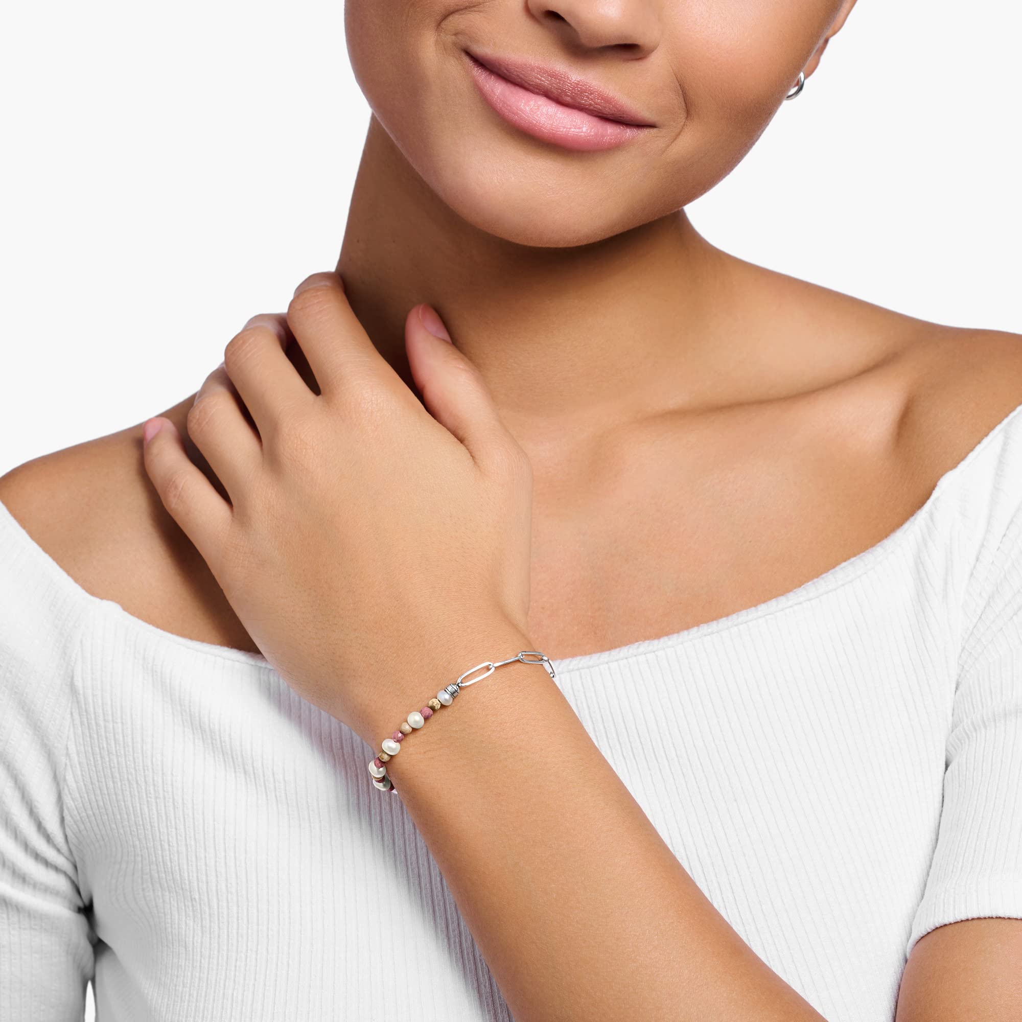 THOMAS SABO Armband mit türkise Perlen 925 Sterlingsilber