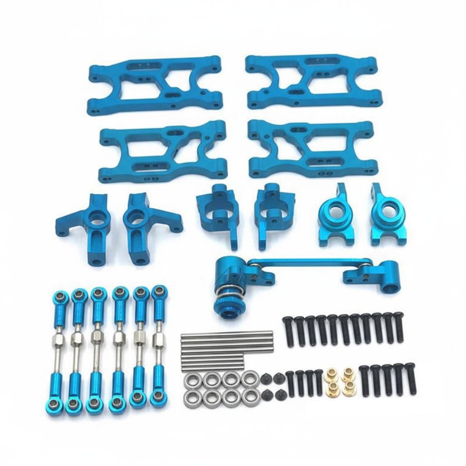 Milageto Kit de Mejora para Coche RC Piezas Accesorios Componentes Conjunto de Suspensión y Dirección en Metal para Wltoys 1/12 1/14 Aumenta Control y, Blue