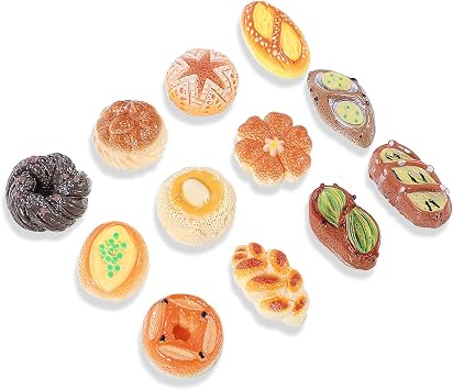 24 Pcs Bread Fridge Magnets, Mini Cute Bread 3D Resin Strong Magnetic Refrigerator Accessories Small Decorative Kitchen Magnets for Whiteboard Lockers Notes Photos
