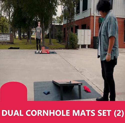 Miniatura 4 de 2 alfombrillas de Cornhole evitan que la tabla de Cornhole se resbale, la almohadilla mantiene las bolsas de lanzamiento limpias y seguras, gris, 51