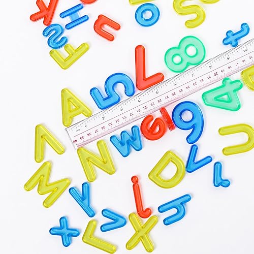 Miniatura 2 de 66 piezas de letras y números translúcidos - Juguetes de mesa ligeros, manipuladores y accesorios para un aprendizaje mejorado y diversión