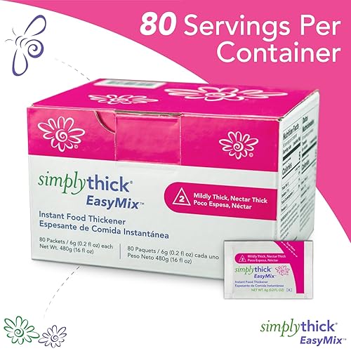 Miniatura 5 de SimplyThick EasyMix  80 unidades de paquetes individuales de 0.21 oz  Espesante de gel para aquellos con disfagia y trastornos de deglución  Crea un
