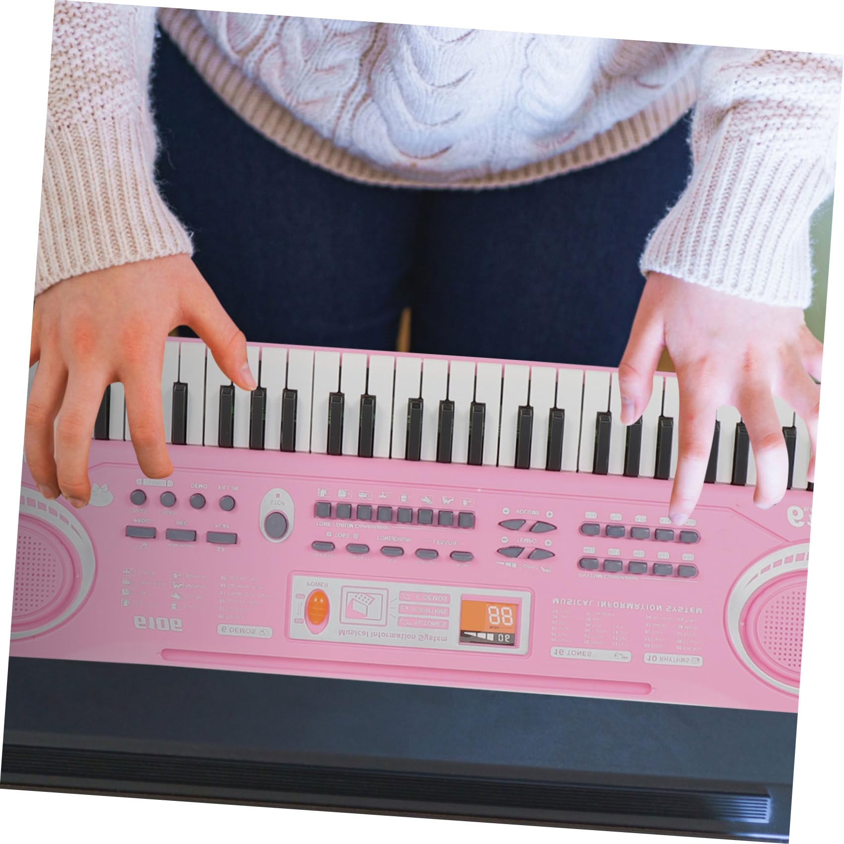 Teclado Electrónico Infantil de 61 Teclas en Abs, Juguete Musical Educativo para Niños en Cumpleaños, Desarrolla Habilidades del Hemisferio Derecho y Fomenta Interés Musical