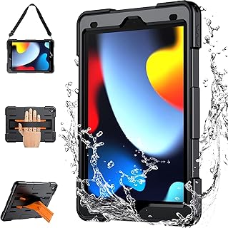 iPad 10.2 防水ケース ipad 7/ipad 8 /ipad9 防水ケース 第7世代/第8世代/第9世代 IP68防水規格 超強防水 防雪 防塵 耐衝撃 指紋認識機能 薄型 軽量 全面保護 ストラップ付き アイパッドカバー10.2インチ