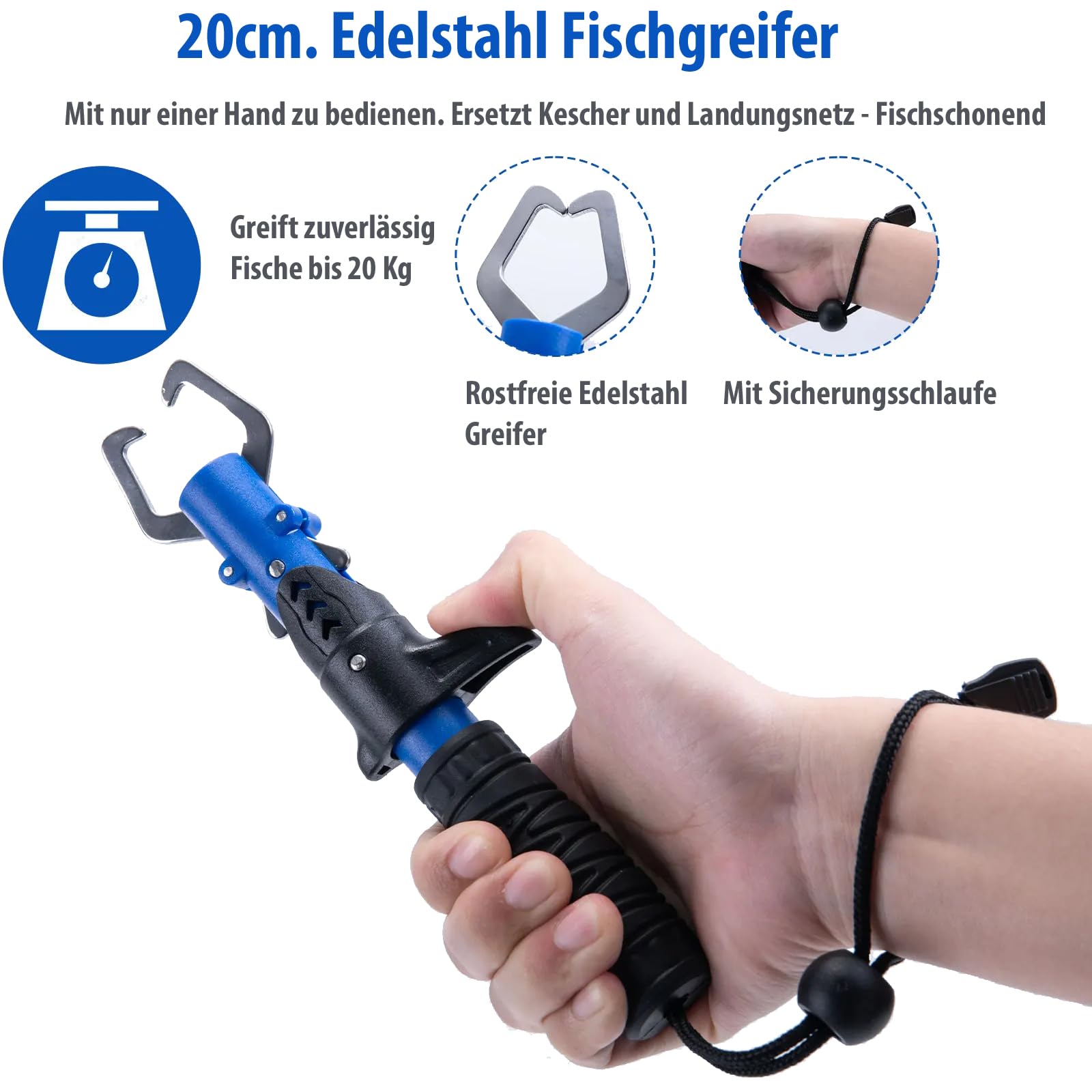 Angelset Komplett für Einsteiger & Profis Multifunktionale Angelbox mit Filiermesser, Maßband, Hakenlöser, Fischgreifer, Schere, Multizange & Schneidebrett Perfektes Fischen Set & Angelkoffer Zubehör