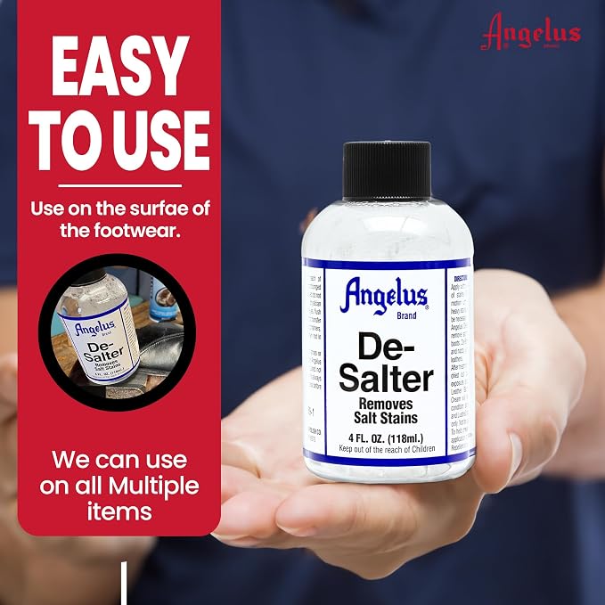 Angeus Desalter Salt & Stain Remover- Removes Salt Stains from Boots, Shoes, Car Seats, & More- 4oz miniatura 5