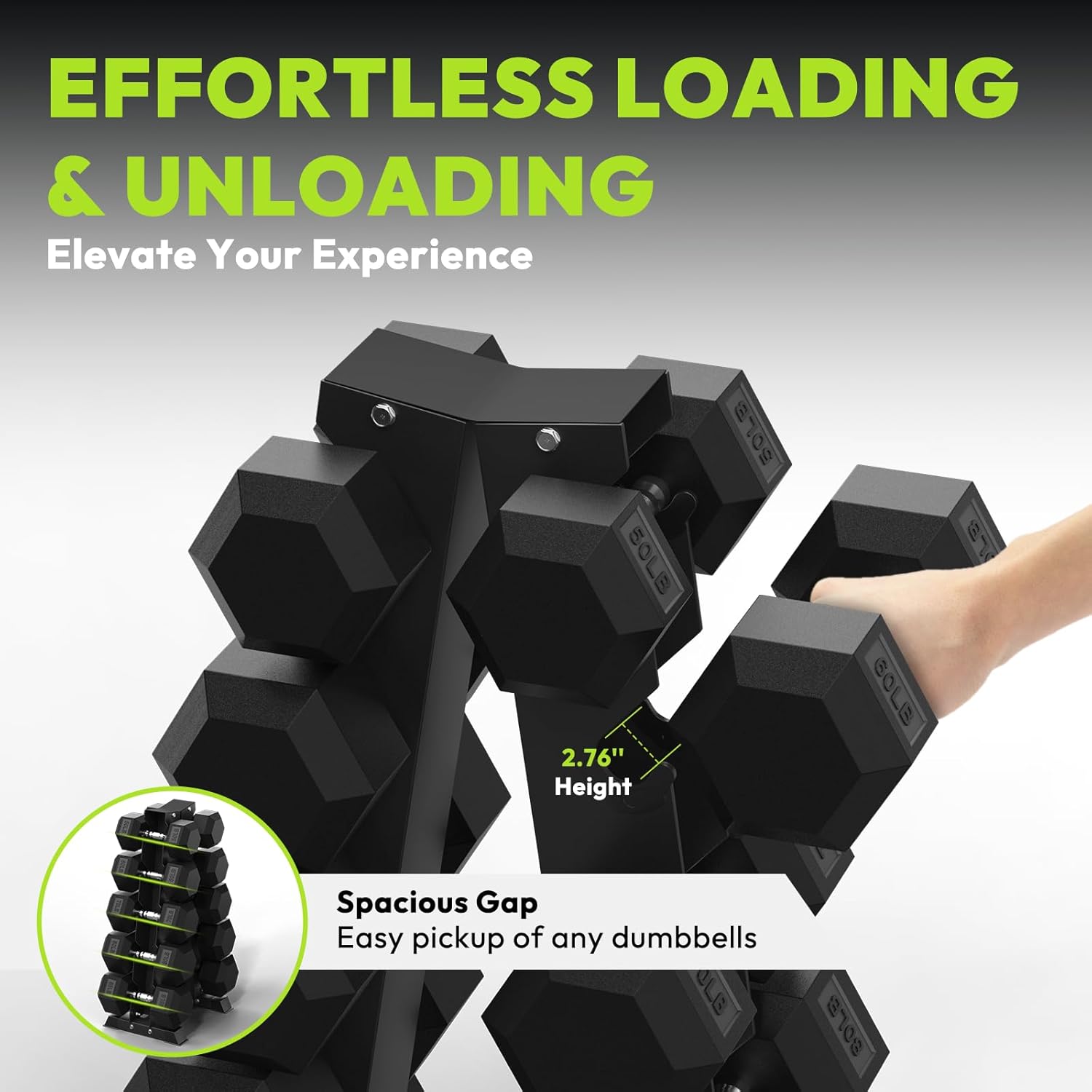 HANDBODE Dumbbell Rack A Frame Weight Rack Stand Dumbbell Weight Storage for Home Gym, Space-Saving Weight Stand for Home Gym