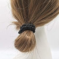 Vista 7 de MAXFEEL Coletero de seda Muberry 100% pura, banda elástica para el cabello, sin daños, para prevención de roturas, color negro, paquete de 3