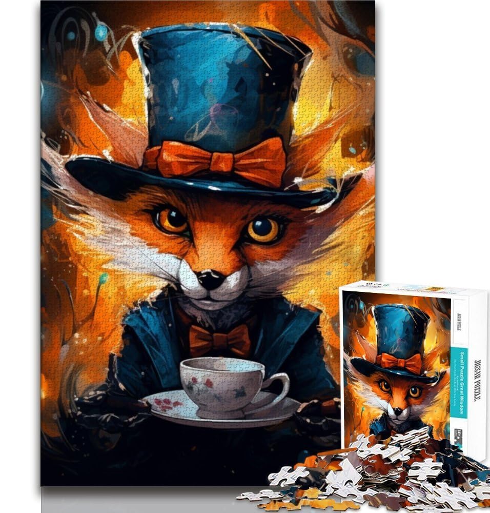 1000 Piece Jigsaw Puzzles for Teenagers Animal Foxes 1000 Pieces for Teenagers,learning Educational for Is Ideal As A Gift for The Whole Family 38x26cm