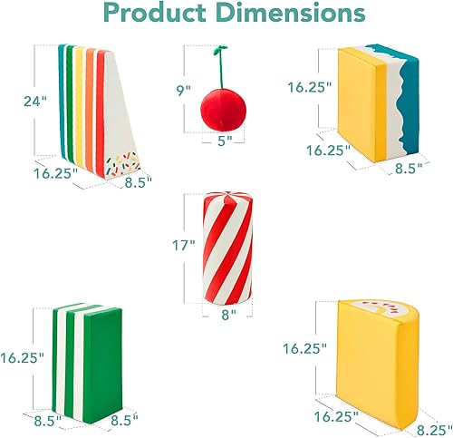 Miniatura 7 de Best Choice Products 5 piezas de bloques de espuma suave para niños para escalar y gatear, estructuras de juego para el desarrollo infantil,