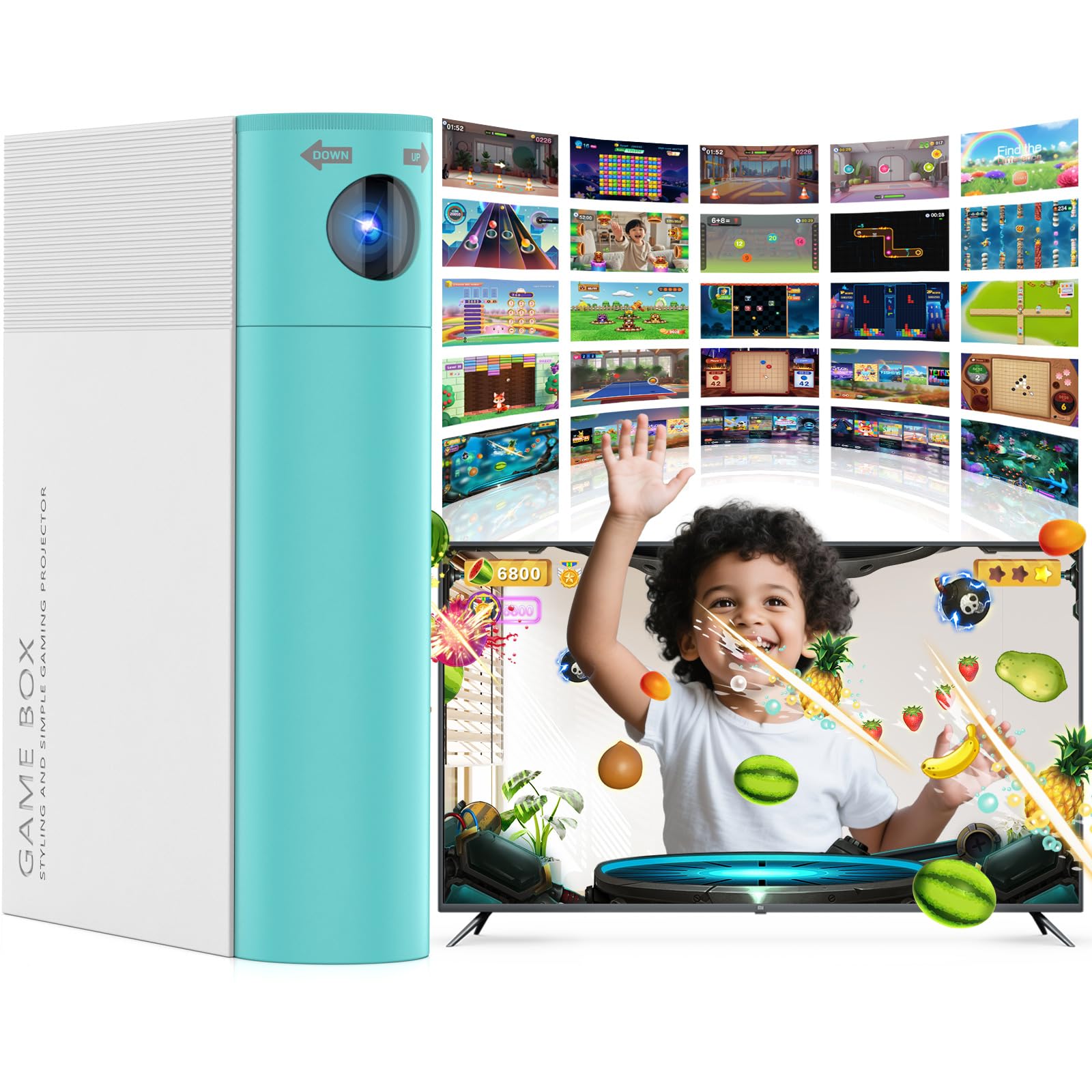 Photo 1 of Interactive Motion Gaming Console for Kids: Educational AR Learning Games (28+) for Ages 4+ Boys & Girls - Boost Coordination Fitness & STEM Skills Motion-Sensing Video Game System (White & Green)