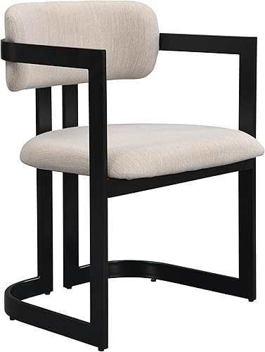 Miniatura 7 de Christopher Knight Home Auber - Juego de 2 sillas de comedor tapizadas modernas, juego de sillón de comedor tapizado de tela con marco de metal,