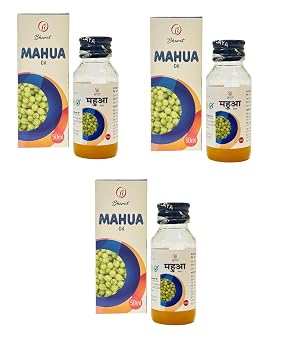 Bharat Ayurvedic Aushdhalaya Mahua/Madhuca Oil For Hair, Skin, Pain, Massage, Ayurvedic, 50 ML, PACK OF 3