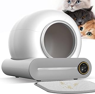 Self Cleaning Cat Litter Box,Integrated Safety Protection Automatic Cat Litter Box with APP Control & Odor Elimination,Garbage Bags & Mats Included,Anti-Pinch Design for Multi-Cat Family
