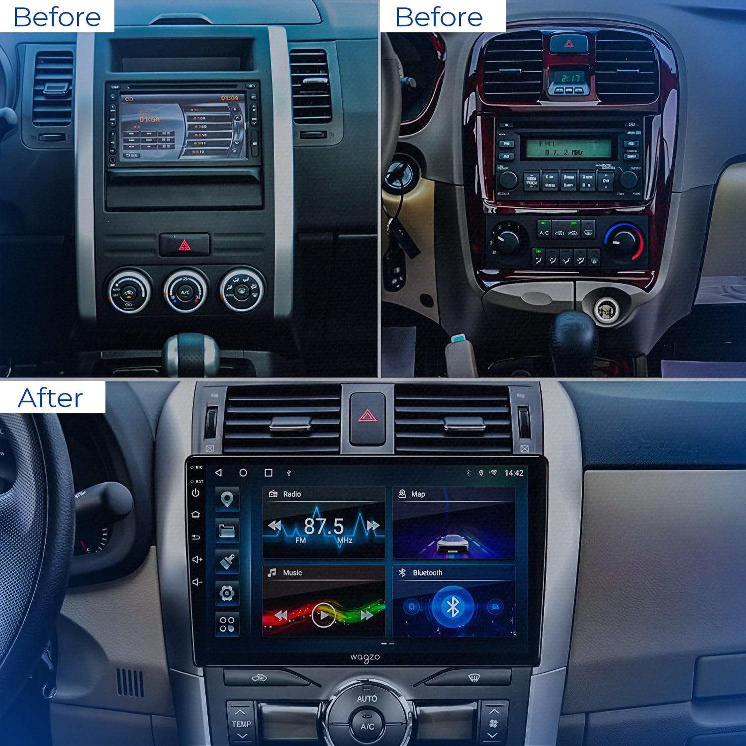 Wagzo Car Android System Touch Screen 9 Inch|TS7 Player|2GB/32GB|4th Gen|4Core|IPS Display|GPS&Bluetooth|WiFi&FM|Steering Control|Wireless Android Auto & Car Play — Amazon image 8