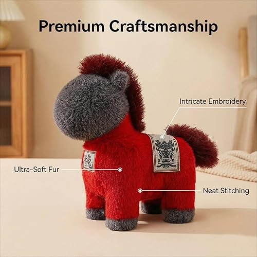 Miniatura 3 de Peluche de caballo  Caballo de guerra abrazable, adorable juguete de peluche para jugar, regalo de vida en la granja, juguete de peluche súper suave