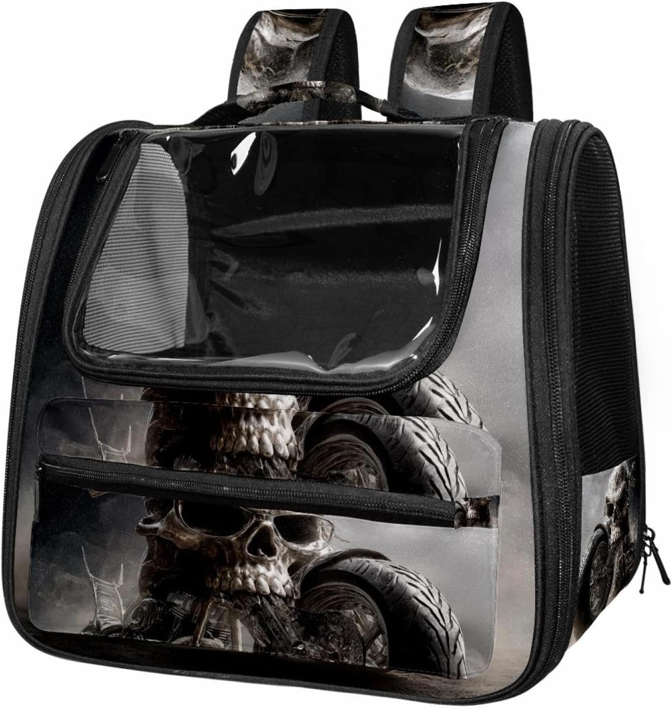 Skull Motorcycle Cat Backpack Carrier Pet Backpack Carrier for Small Dogs and Medium cat Puppy Kitten Bunny