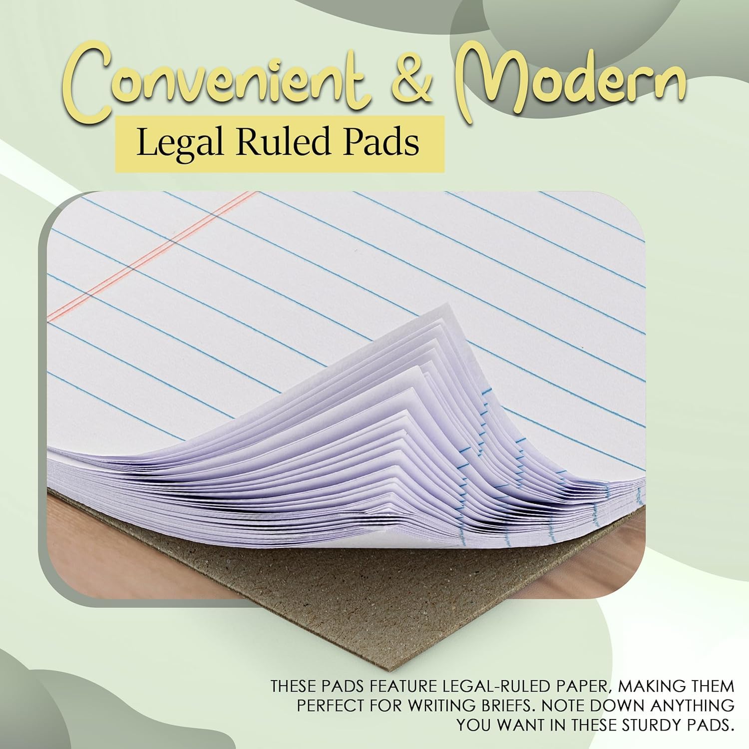 Confezione da 24 blocchi per appunti da 21 x 28 cm, 50 fogli per blocco note, 1200 fogli con pagine perforate, blocco legale per lavoro e prendere appunti. Enday