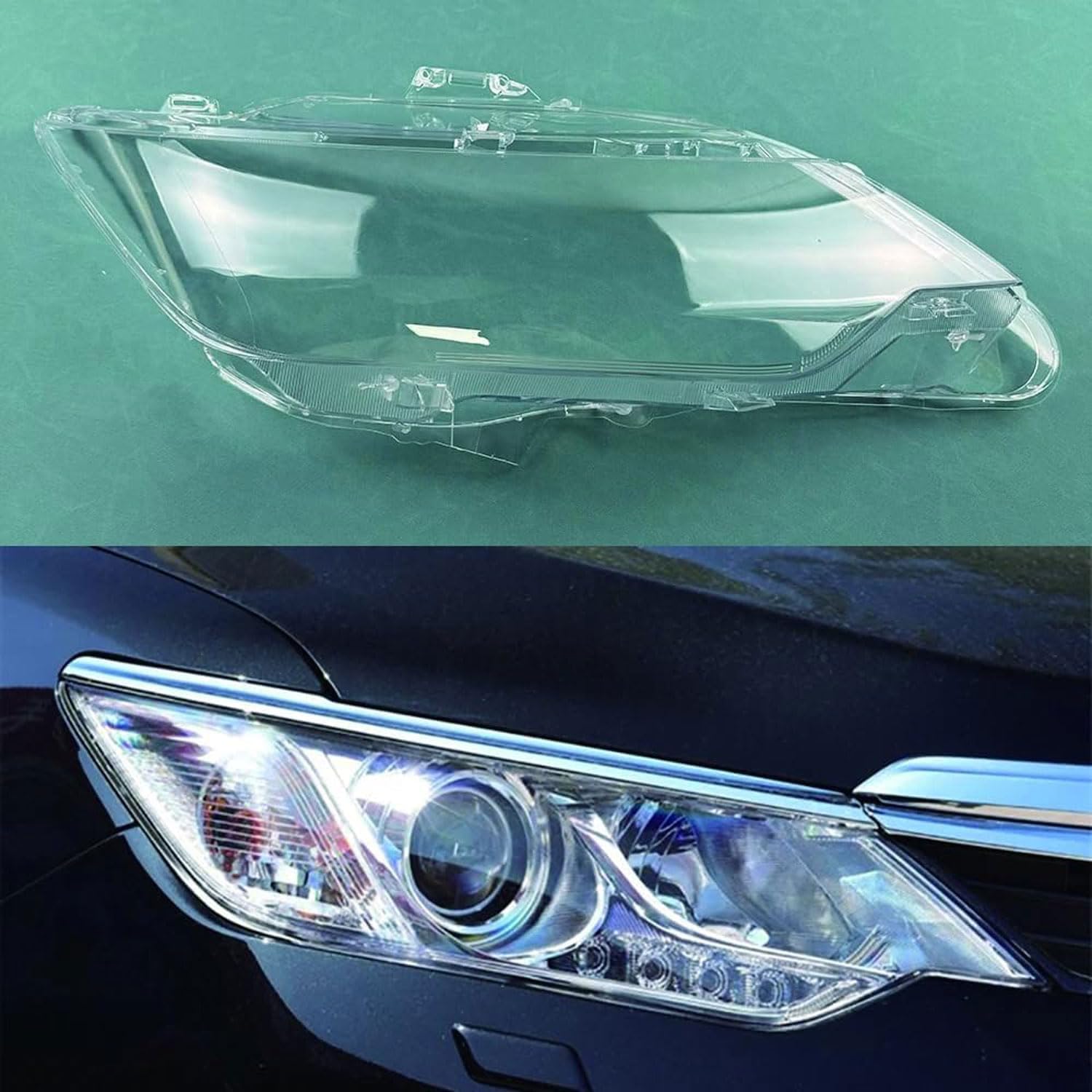 Car Headlight Cover for Toyota Camry 2015 2016 2017, Transparent Front Headlight Shell Headlamp Lens Cover Lamp Shade Replacement, Car Accessories,A Pair