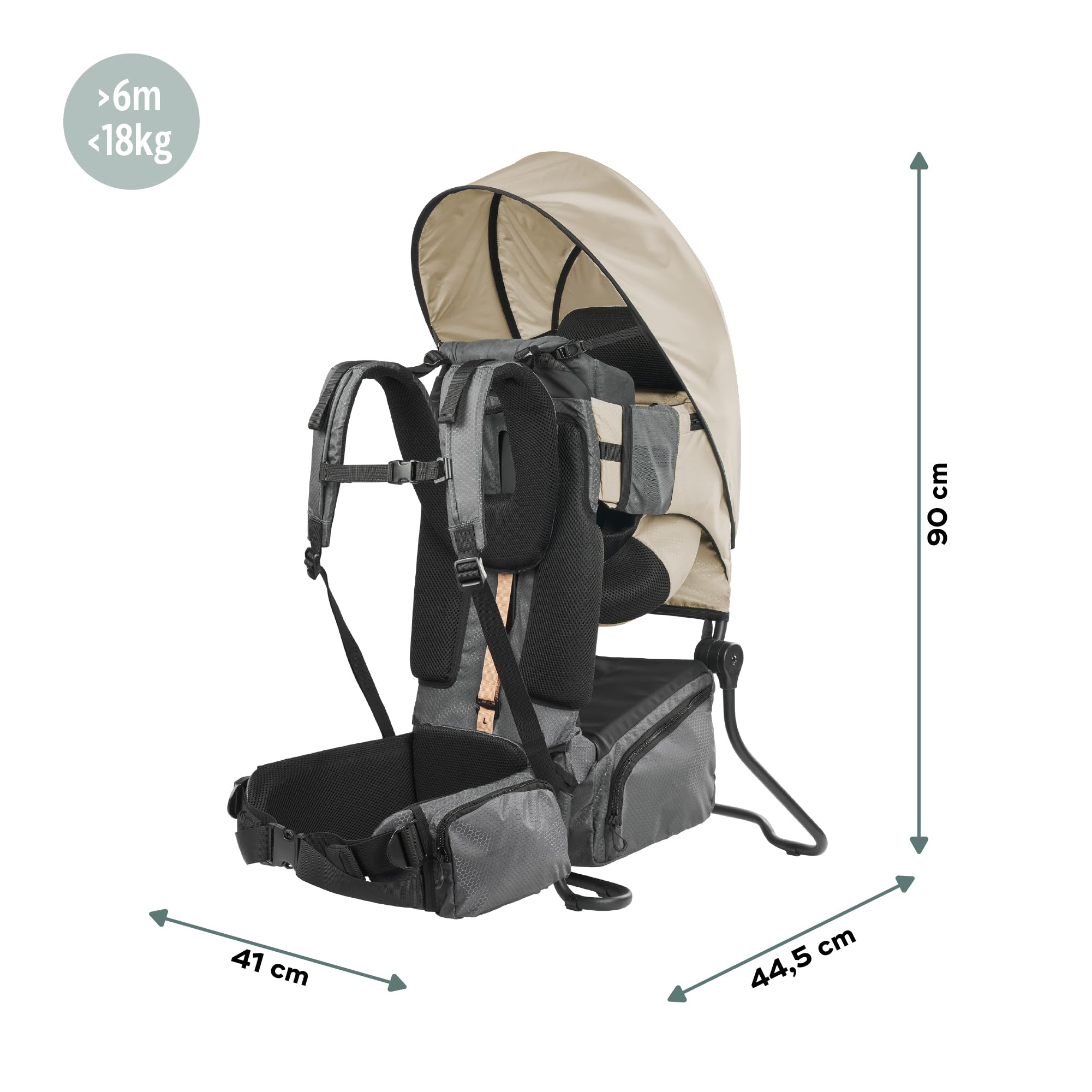 Babymoov Zaino Porta Bambino Trekking Moov&Hike + Copertura Pioggia | Parasole Anti-UV 50+, Ergonomico per Genitore e Bimbo - Regolabile - Borsa Isotermica 10L - Garanzia a Vita