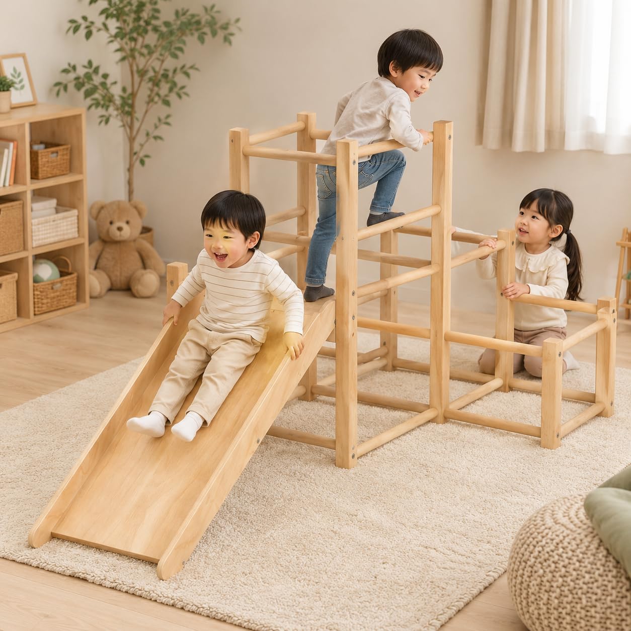 Amazon.co.jp: ジャングルジム 室内遊具 すべり台付き｜子供 室内 