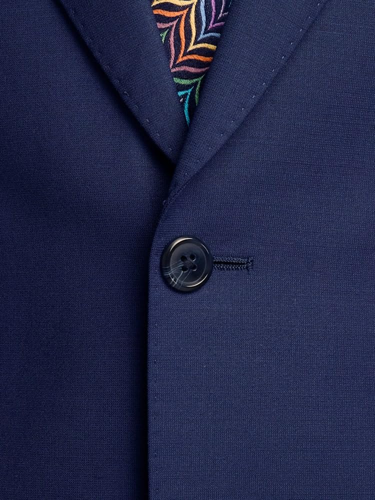 Paul Fredrick Men's Wool Stretch Bengaline Peak Lapel Suit Jacket