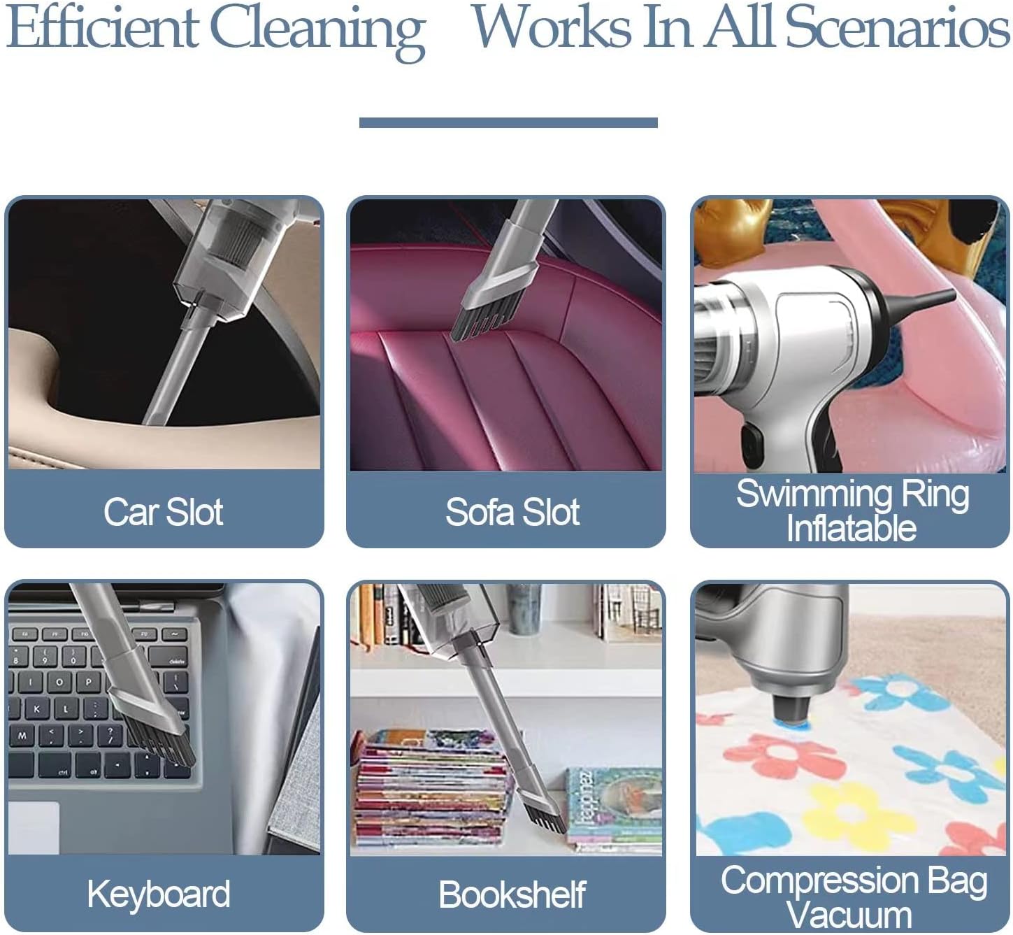 Niksakog Compressed Air Duster,Handheld Cordless Vacuum Cleaner,Mini Vacuum Keyboard Cleaner Three-in-one for car,Family,Computer or pet Hair Cleaning… (White) : Electronics