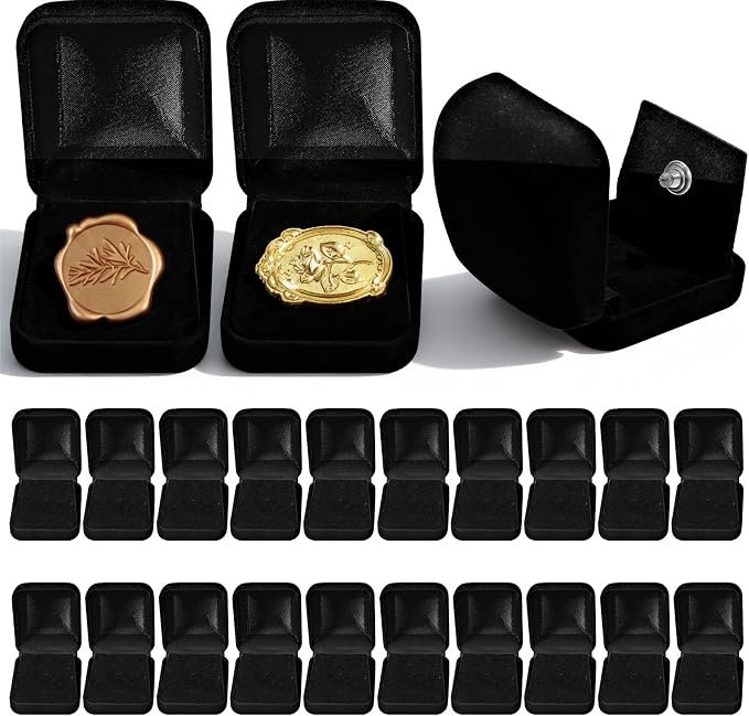 Caja de presentación para medallas de terciopelo negro, 20 piezas miniatura 8