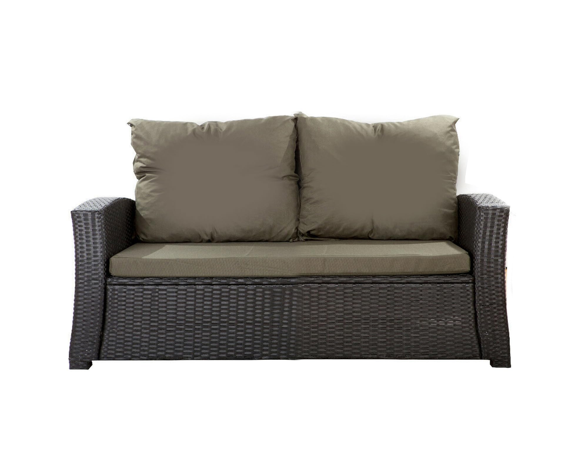 Juego de cojines de jardín de ratán de 4 a 5 plazas, para sofá, mecedora y salón, cómodos para interior y exterior, poliéster – Impermeable (verde, 110 x 60 x 50 / 2 x 50 x 56)