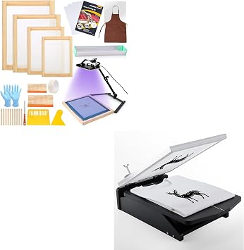 Caydo 36 Pieces Screen Printing Kit Includes 30W LED UV Exposure Screen Printing Light with Caydo Screen Printing,15.7x12.2inch Screen Printing PressMachine