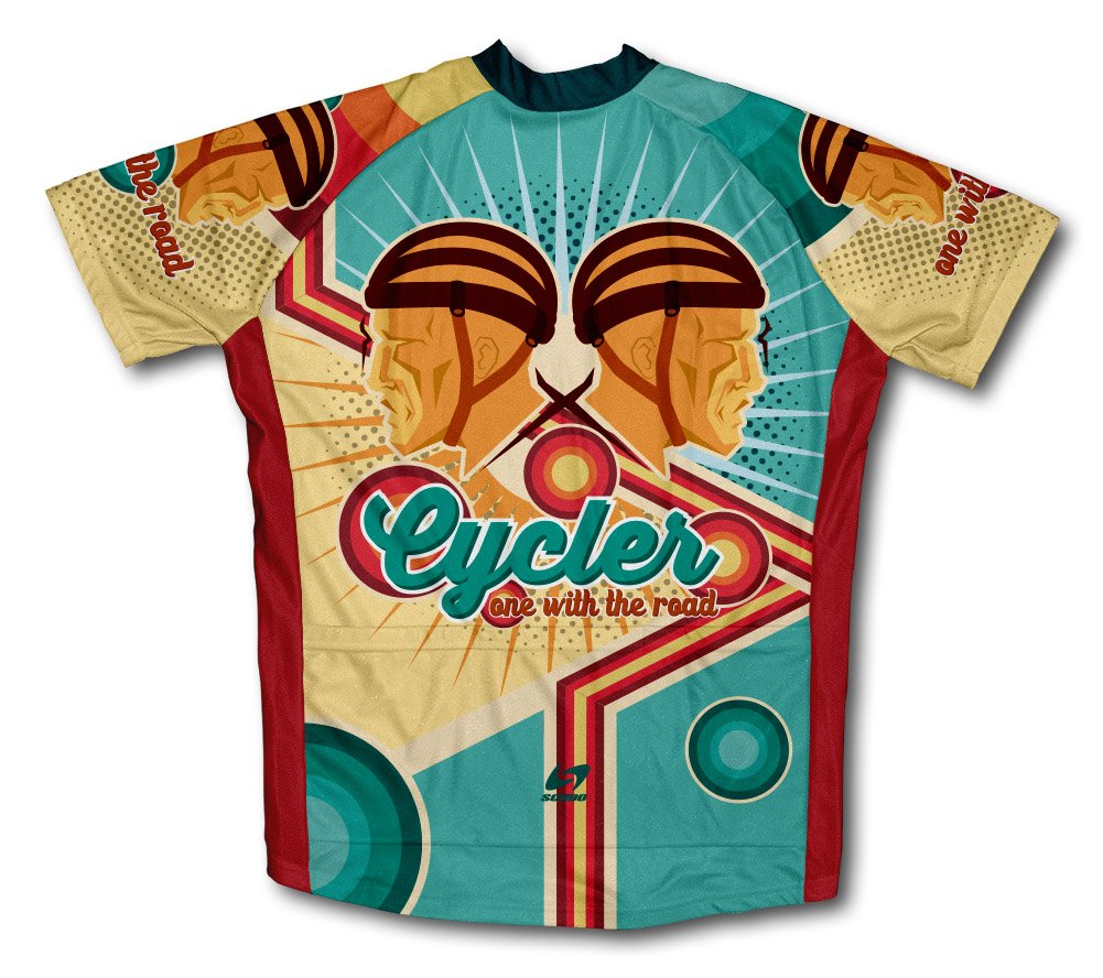 ScudoPro Retro Cycler Short Sleeve Cycling Jersey for Men - Size 4XL Yellow