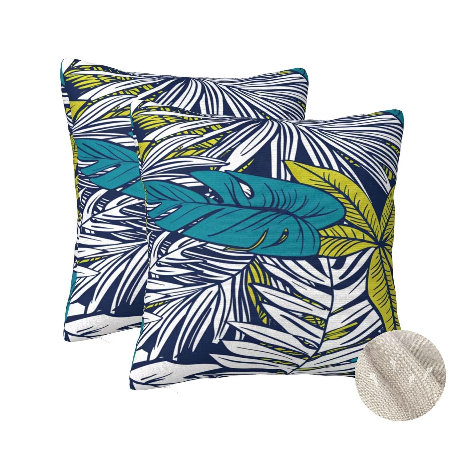 Housse coussin 50x50 cm lot de 2 les plantes pour rénover un canapé usé